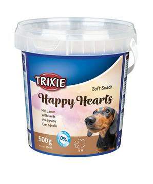 Soft Snack Happy Hearts - srdíčka jehněčí s rýží, kyblík 500 g