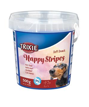 Soft Snack Happy Stripes - hovězí pásky, kyblík 500 g